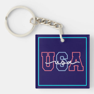 Porte-clefs Conception de texte États-Unis 4 juillet-62118