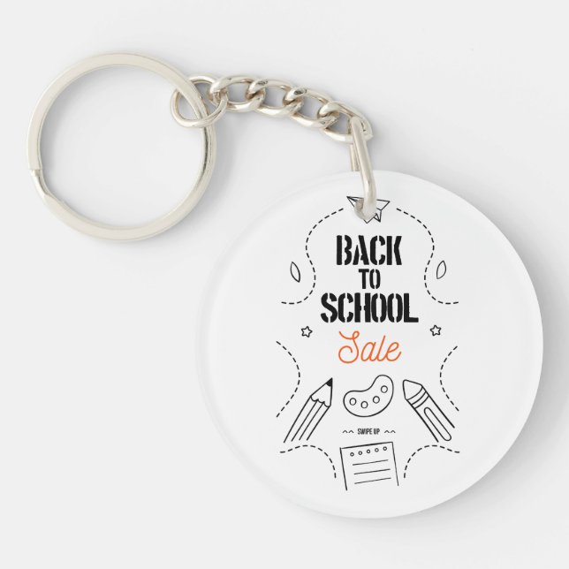 Porte-clefs Conception de typographie de rentrée scolaire (Devant)