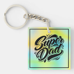 Porte-clefs Conception de typographie Super Papa Héros-67888