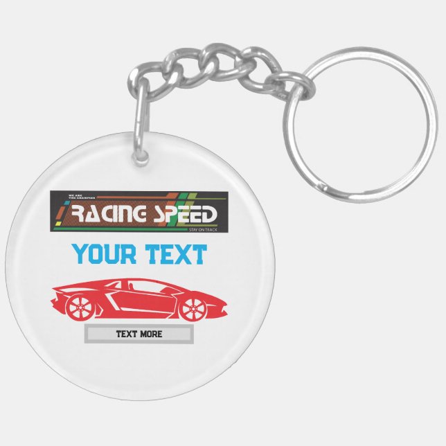 Porte-clefs Conception de voiture de course rapide – Performan (Dos gauche)