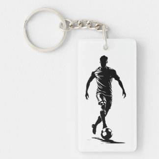 Porte-clefs Conception d'homme de football avec ballon.