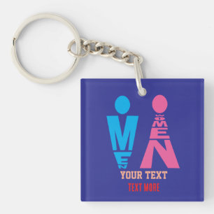 Porte-clefs Conception d'icône de typographie hommes et femmes