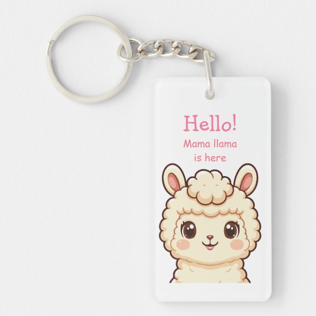 Porte-clefs Conception d'illustration de lama mignon (Devant)