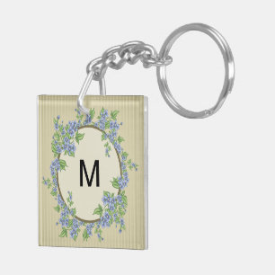 Porte-clefs Conception d'initiale florale