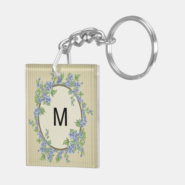 Porte-clefs Conception d'initiale florale (Dos droit)