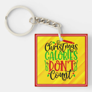 Porte-clefs Conception drôle de Noël : les calories ne compten