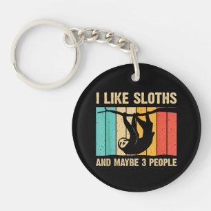 Porte-clefs Conception drôle de paresseux pour hommes femmes e