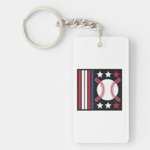 Porte-clefs Conception du baseball patriotique