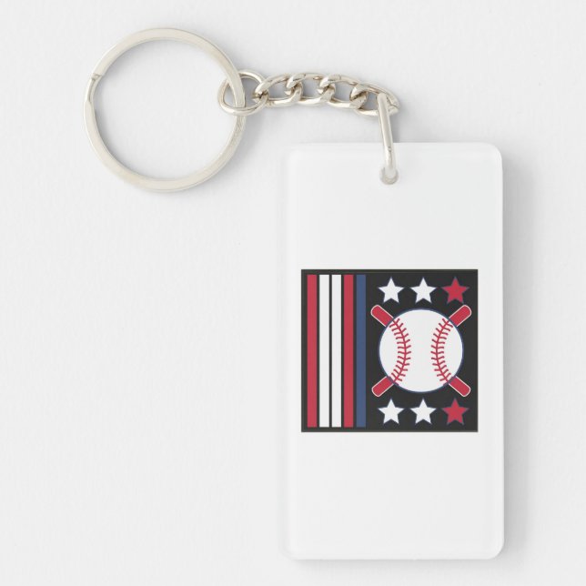 Porte-clefs Conception du baseball patriotique (Devant)