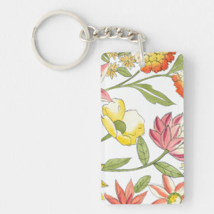 Porte-clefs Conception florale de jardin avec l'arrière - pla