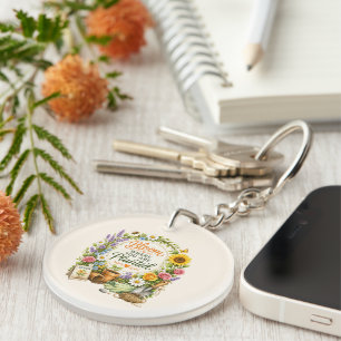 Porte-clefs Conception Inspirante de Jardin Floral Aquarelle