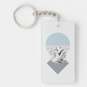 Porte-clefs Conception minimaliste de vague et de points