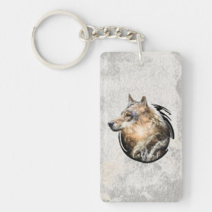 Porte-clefs Conception personnalisée de loup de forêt