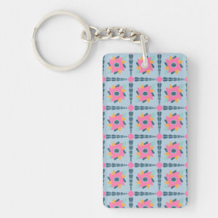 Porte-clefs Conception vibrante de carrelage géométrique