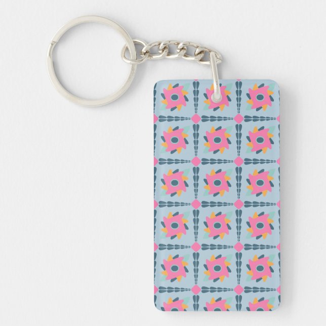 Porte-clefs Conception vibrante de carrelage géométrique (Devant)