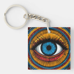 Porte-clefs Conception vibrante de l'œil maléfique artistique