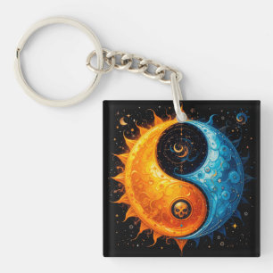 Porte-clefs Conception Yin Yang représentant le soleil et la l