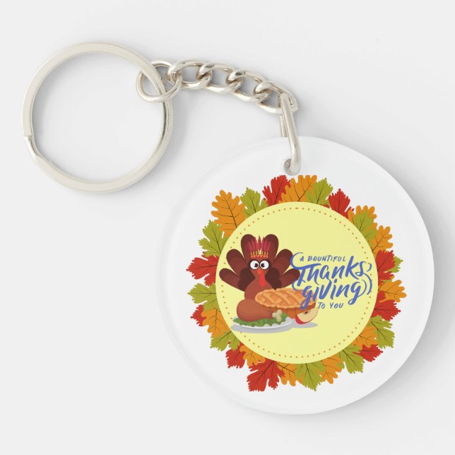 Porte-clefs Conceptions de la fête de Thanksgiving (Devant)