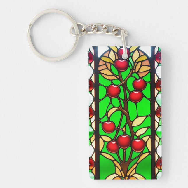 Porte-clefs Conceptions florales et géométriques vibrantes (Devant)