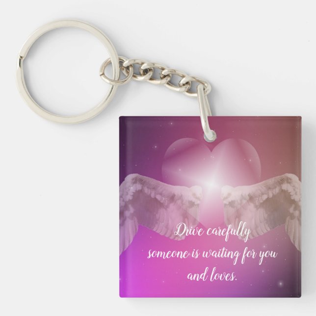 Porte-clefs Conduis prudemment quelqu'un vous attend  (Devant)