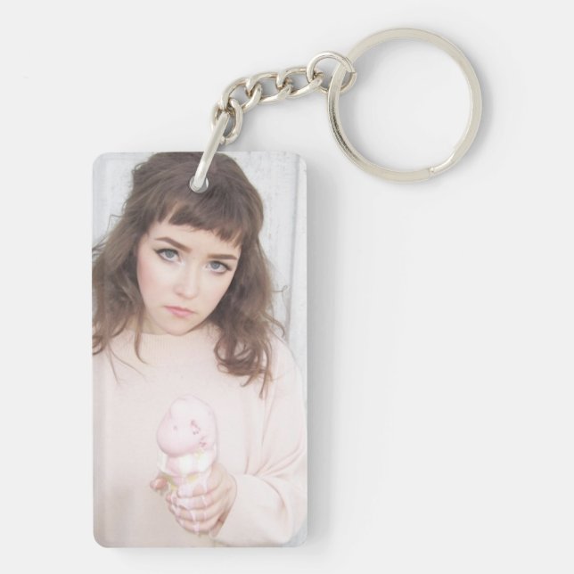 Porte-clefs Cône de glace fondue et fille (Dos)