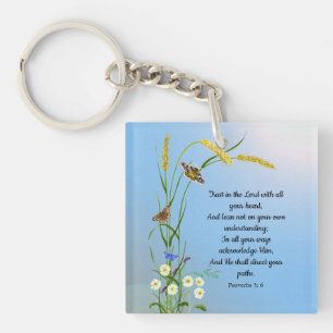 Porte-clefs Confiance dans le Seigneur avec tout ton coeur Bib