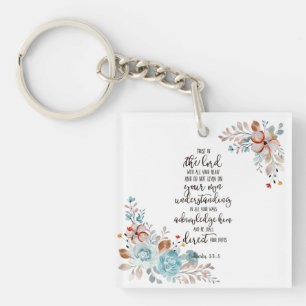 Porte-clefs Confiance dans le Seigneur floral