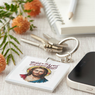 Porte-clefs Confiance Divine : Jésus Encourageant la foi