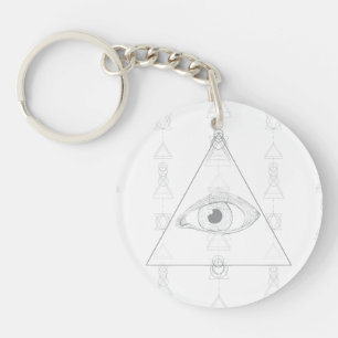 Porte-clefs Connaissance secrète de l'oeil caché Géométrique é