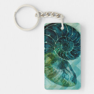 Porte-clefs Conque en spirale Shell de turquoise