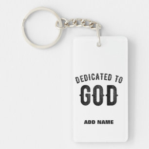 PORTE-CLEFS CONSACRÉ À DIEU TEXTE NOIR PERSONNALISABLE COOL