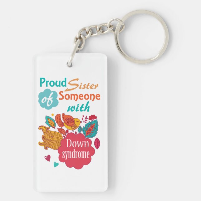 Porte-clefs Conscience de syndrome de Down (Dos)