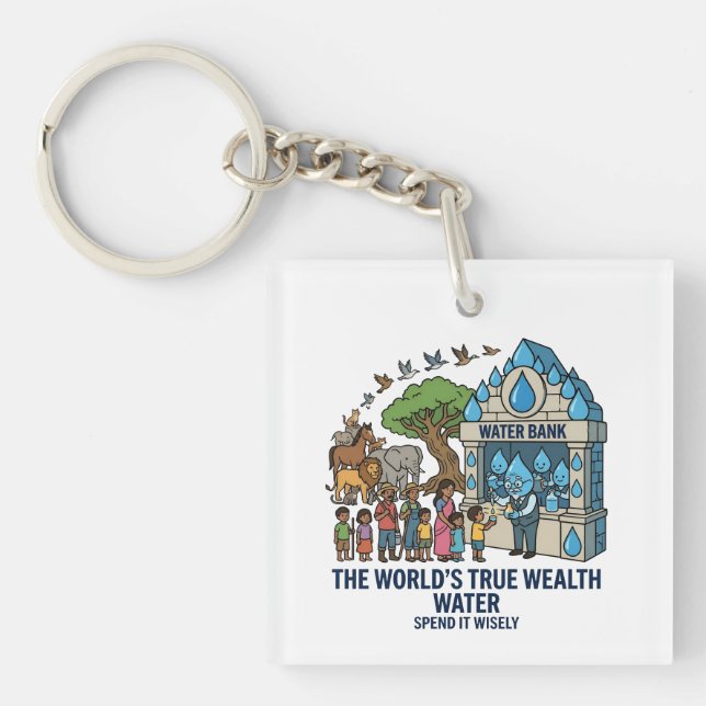 Porte-clefs Conservation de l'eau La véritable richesse du mon (Devant)
