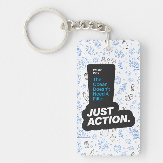 Porte-clefs Conservation des océans Sensibilisation à la pollu (Devant)