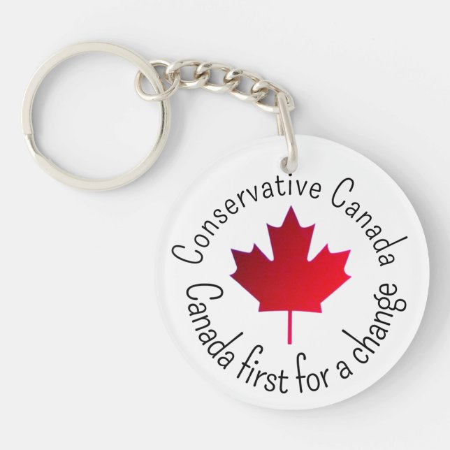 Porte-clefs Conservative Canada. Canada first for a change. (Devant)