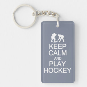 Porte-clefs Conserver le calme et jouer Hockey porte - clé cou