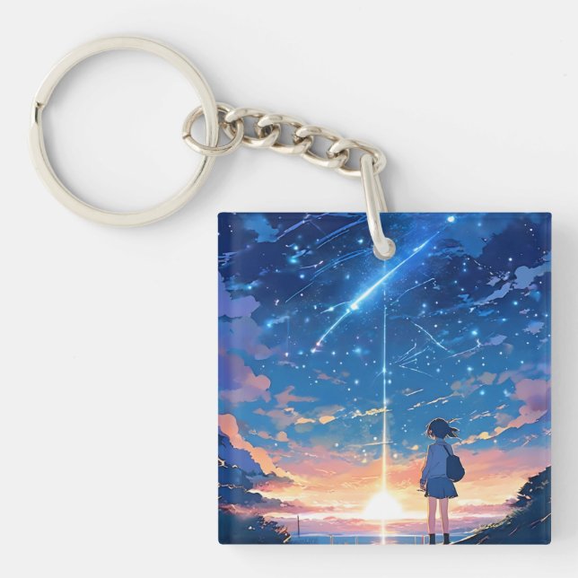 Porte-clefs constellation avec étoiles tournantes (Devant)
