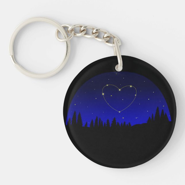 Porte-clefs Constellation d'étoile de coeur (Devant)
