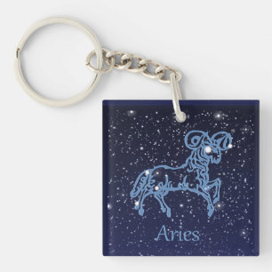 Porte-clefs Constellation du Bélier et signe du zodiaque avec