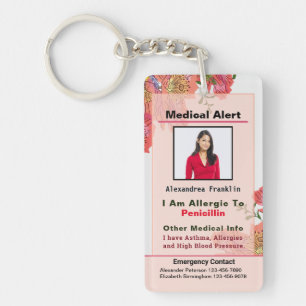 Porte-clefs Contact d'urgence Médicale personnalisé