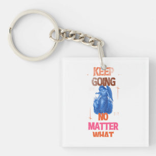 Porte-clefs Continuez quoi qu'il arrive Ange Vintage Motivatio