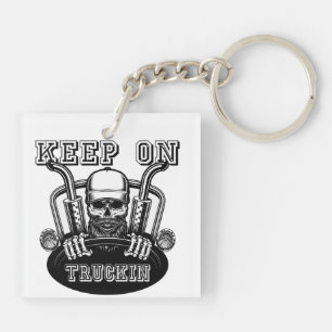 Porte-clefs "Continuez sur Trukin Retro Inspiré Trucker