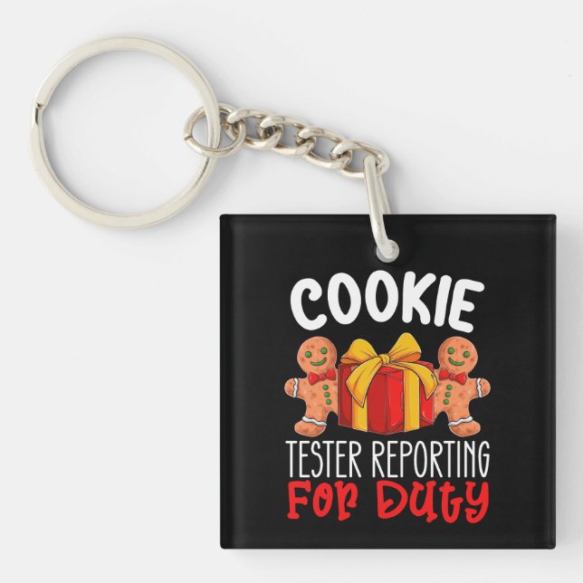 Porte-clefs Cookie Tester Reporting Pour Devoir Drôle Noël (Devant)