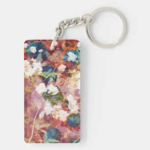 Porte-clefs Cool, art tendance de motif fleuri romantique