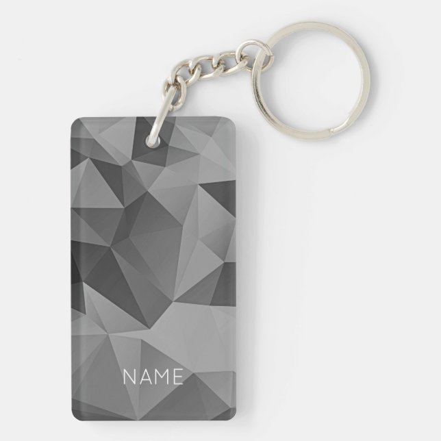 Porte-clefs Cool de conception géométrique gris polaire Abstra (Dos)