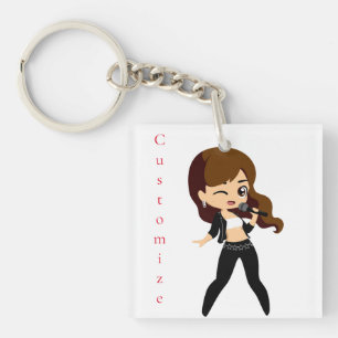 Porte-clefs Cool fille chante Karaoke Thunder_Cove