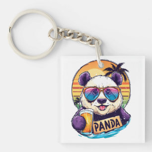 Porte-clefs Cool Panda : Retro Summer & Beer Vibes