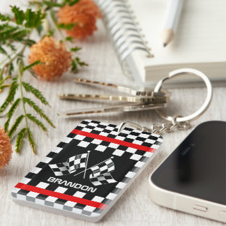 Porte-clefs Cool personnalisé Motif d'indicateur noir et blanc