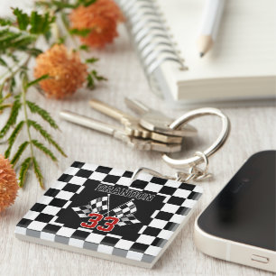 Porte-clefs Cool personnalisé Motif d'indicateur noir et blanc