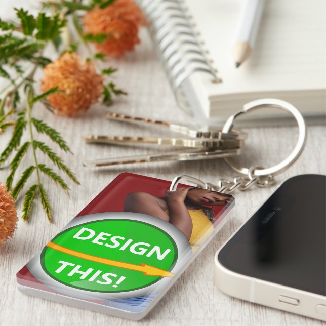 Porte-clefs COOL ! Porte - clé - Rectangle acrylique (double f (Devant droit)